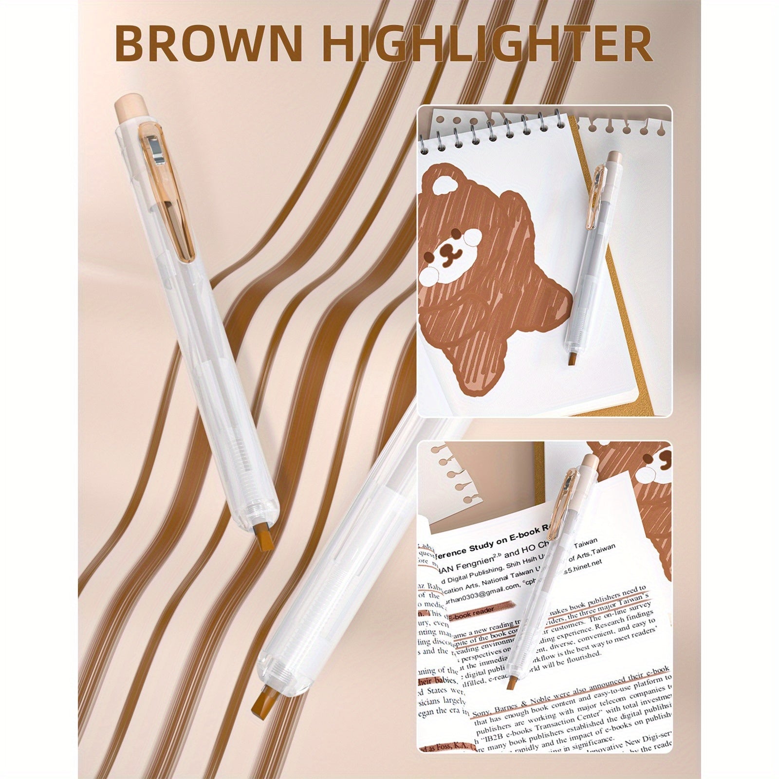 Aesthetic Pastel Gel Ink Pen Set with Highlighter 10 Pack