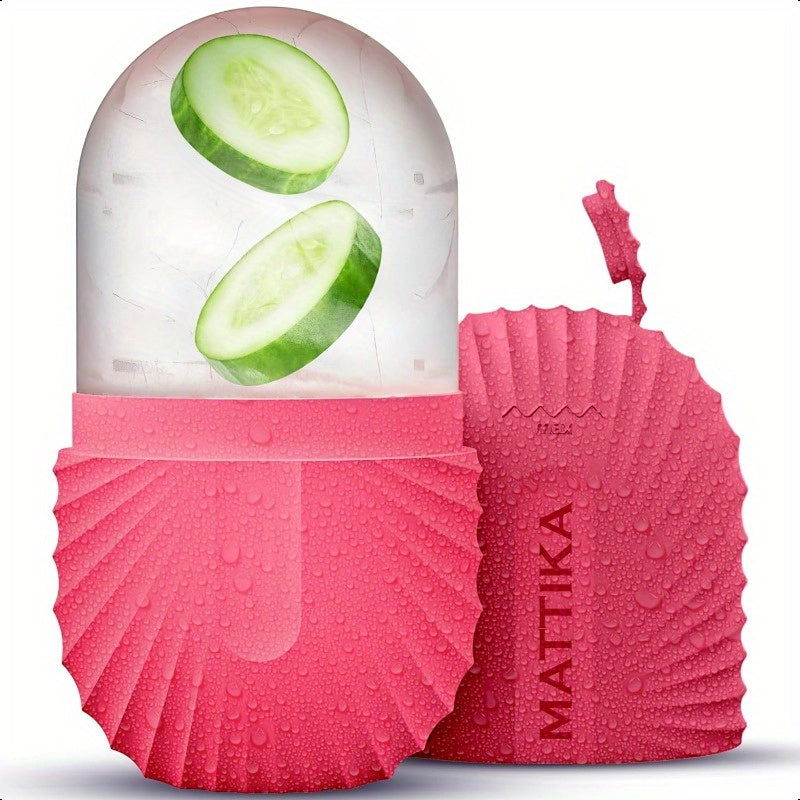 Pink Ice Roller for Face & Eyes, Gua Sha Massage & Skincare
