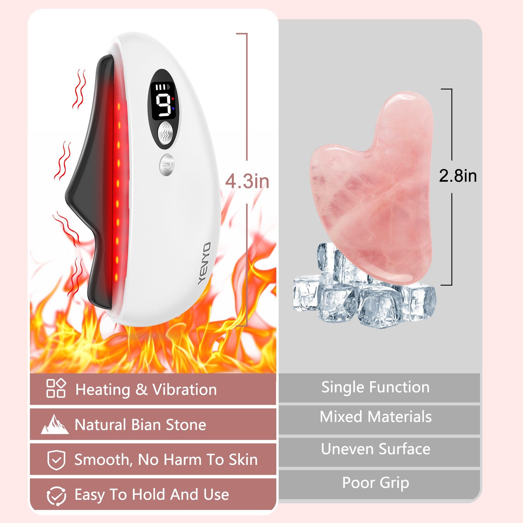 Black Obsidian Electric Gua Sha – Heated LED Massager