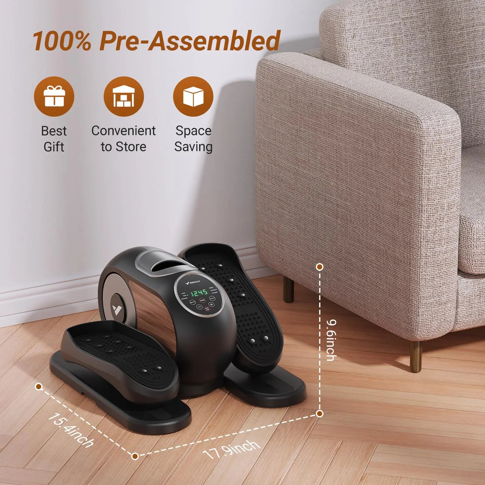 MERACH Under Desk Elliptical, Quiet & Portable with 12 Speeds