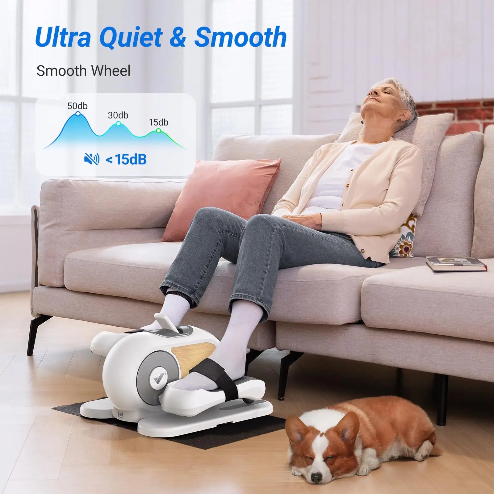 MERACH Under Desk Elliptical, Quiet & Portable with 12 Speeds