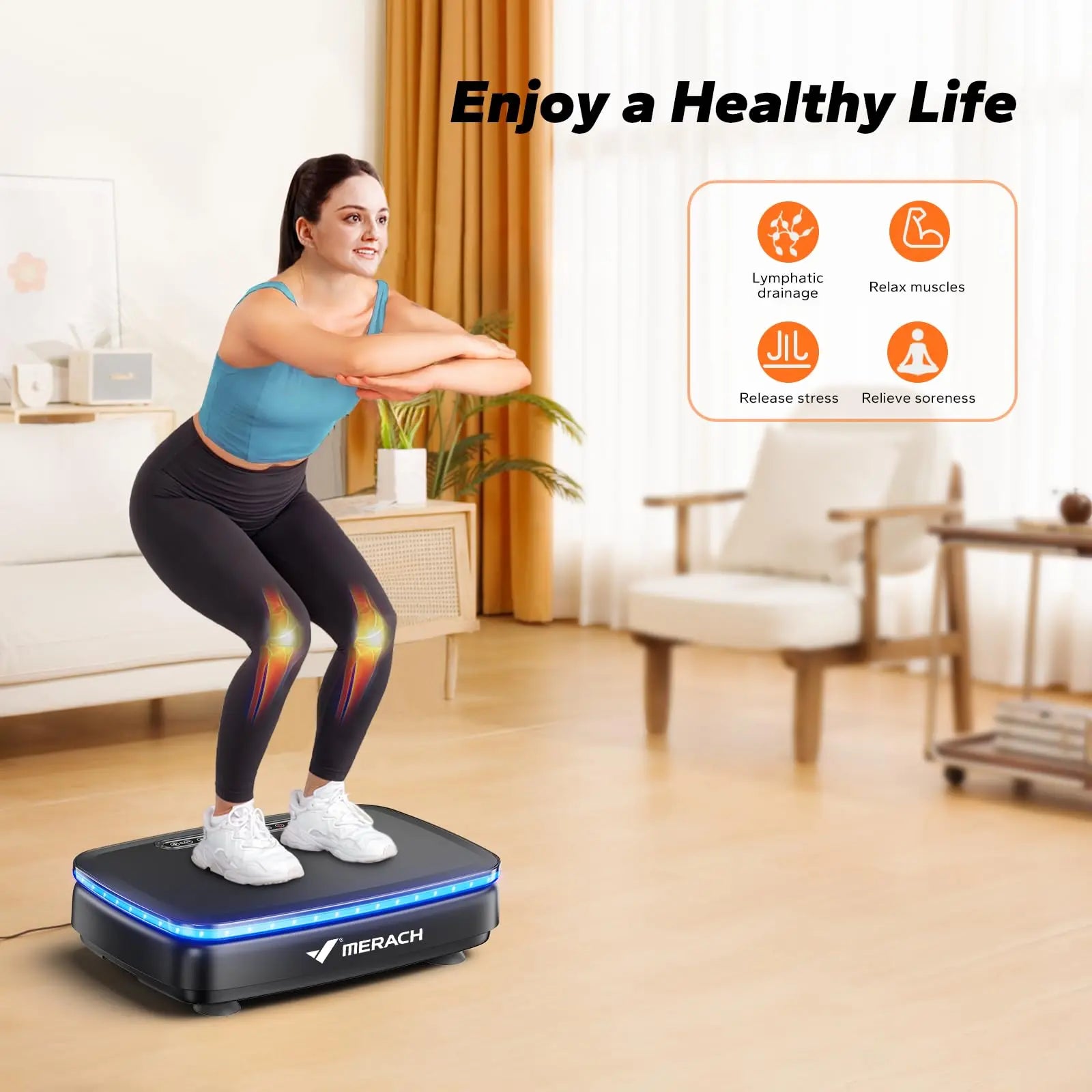 MERACH Vibration Plate - Whole Body Workout, LED Lights