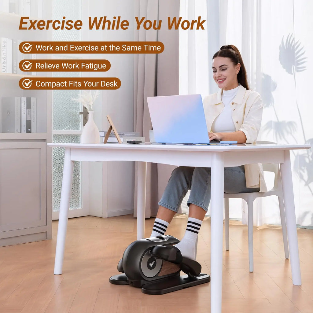 MERACH Under Desk Elliptical, Quiet & Portable with 12 Speeds