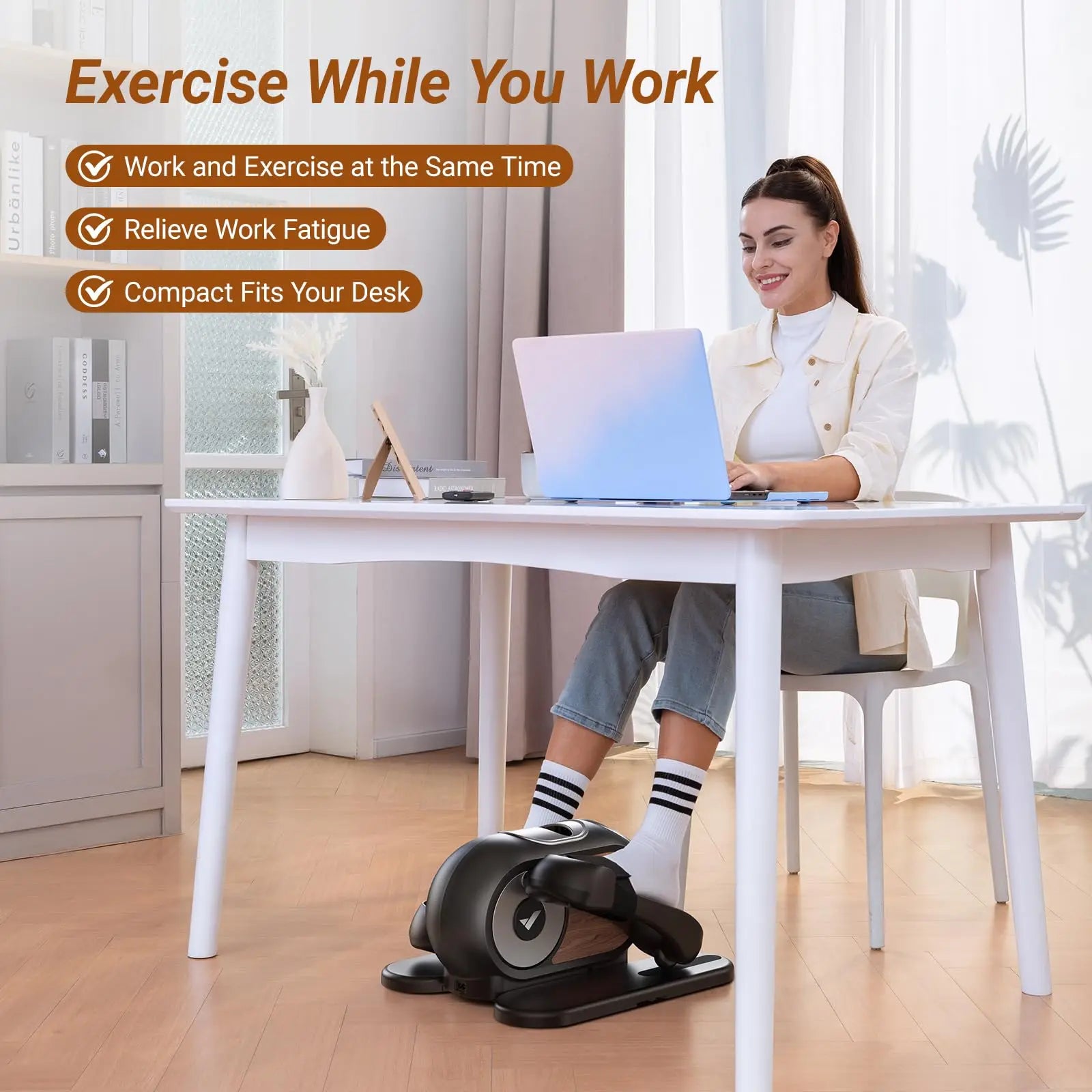 MERACH Under Desk Elliptical, Quiet & Portable with 12 Speeds