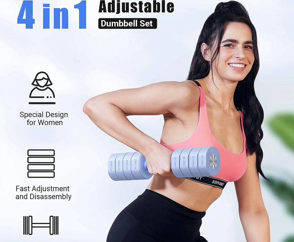 MERACH 4-in-1 Adjustable Dumbbell Weight Set for Women, 2-Pack