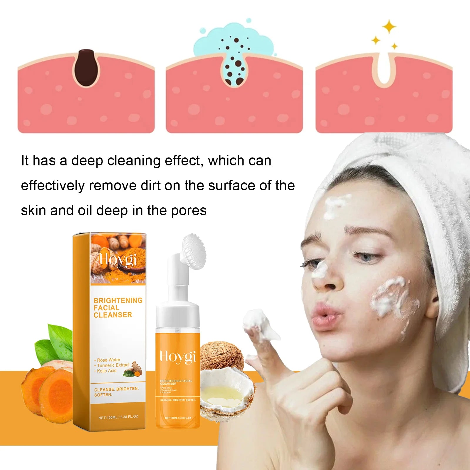 Hoygi Turmeric Facial Cleanser for Acne & Oil Control 100ml