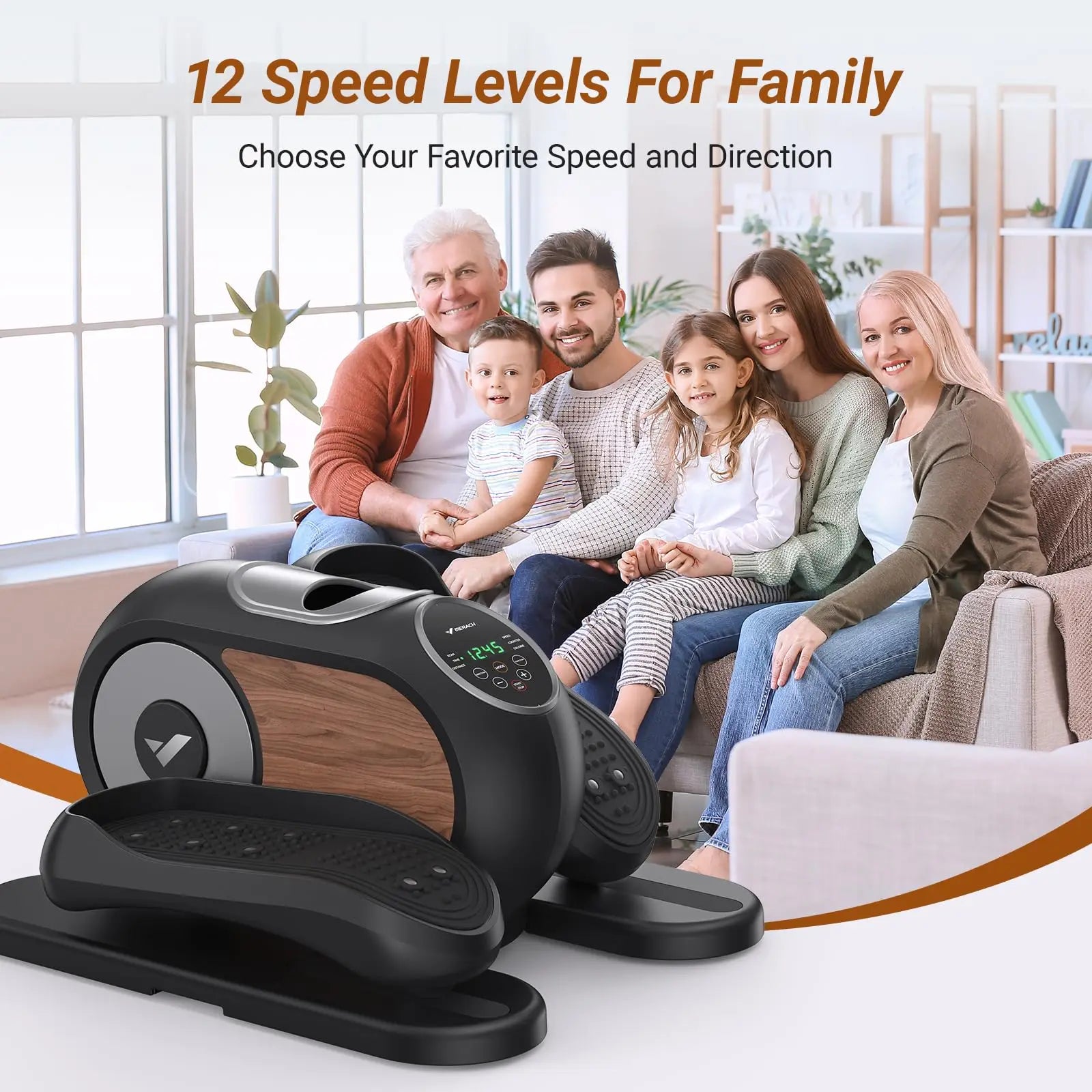 MERACH Under Desk Elliptical, Quiet & Portable with 12 Speeds