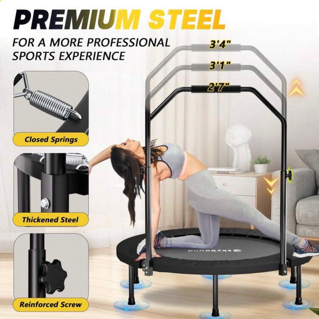 40/48" Foldable Fitness Trampoline with Handle, 330lb Capacity