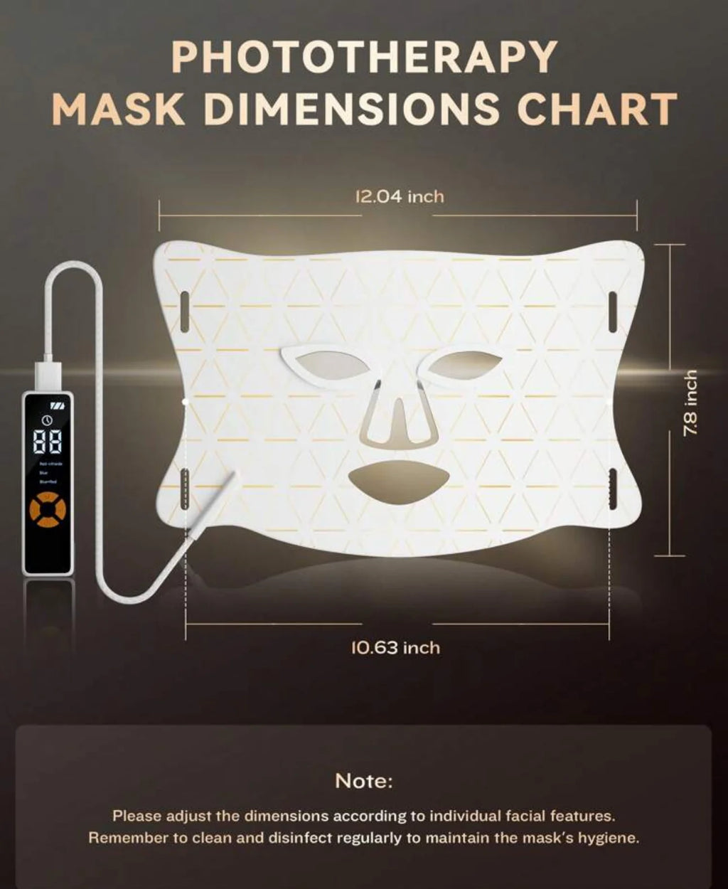 LED Facial And Neck Mask With Red Light Therapy For Home Use