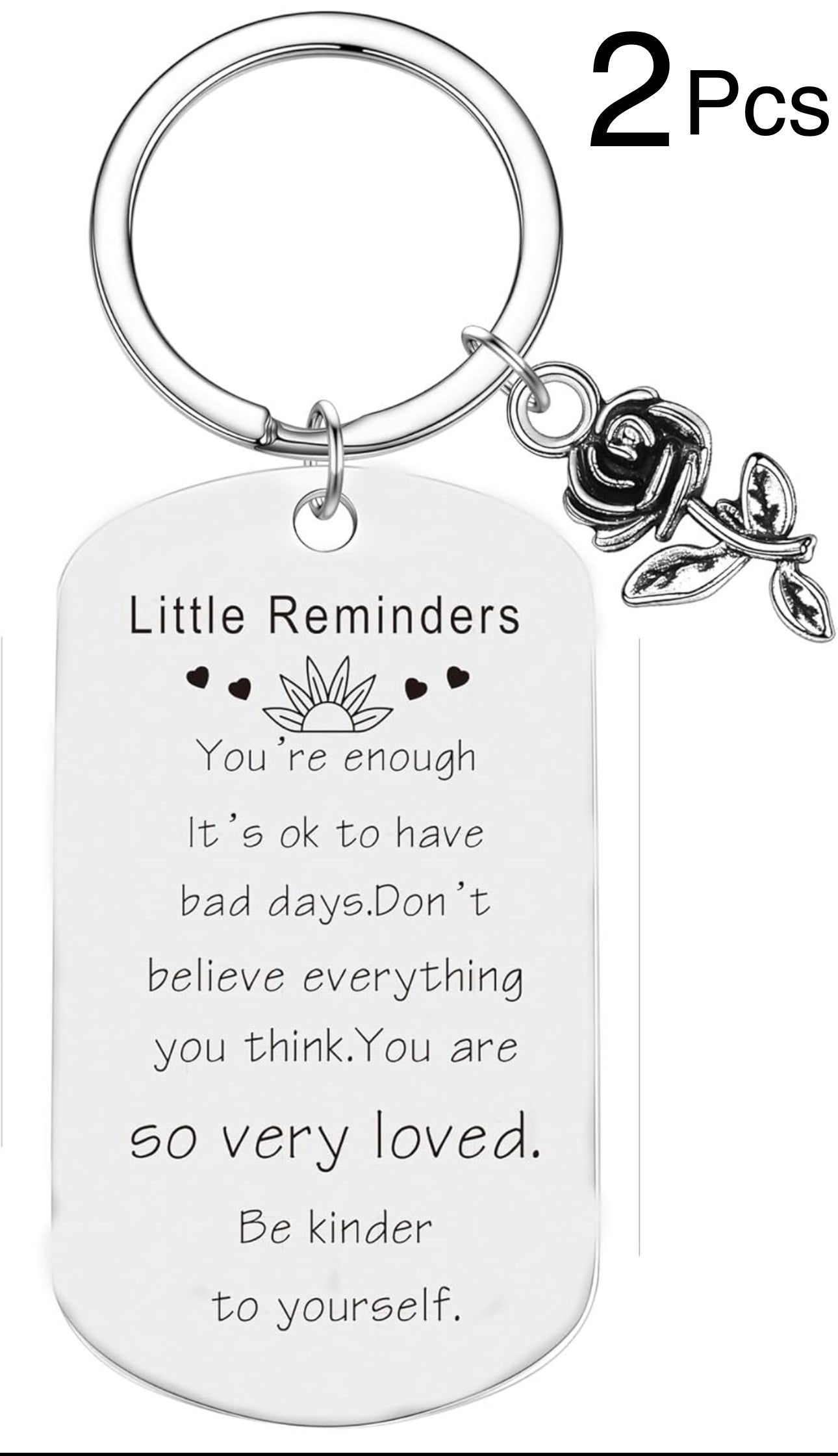 Inspirational Keychain Set of Two & Three Stainless Steel Gifts