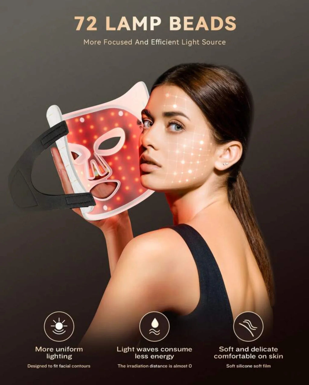 LED Facial And Neck Mask With Red Light Therapy For Home Use