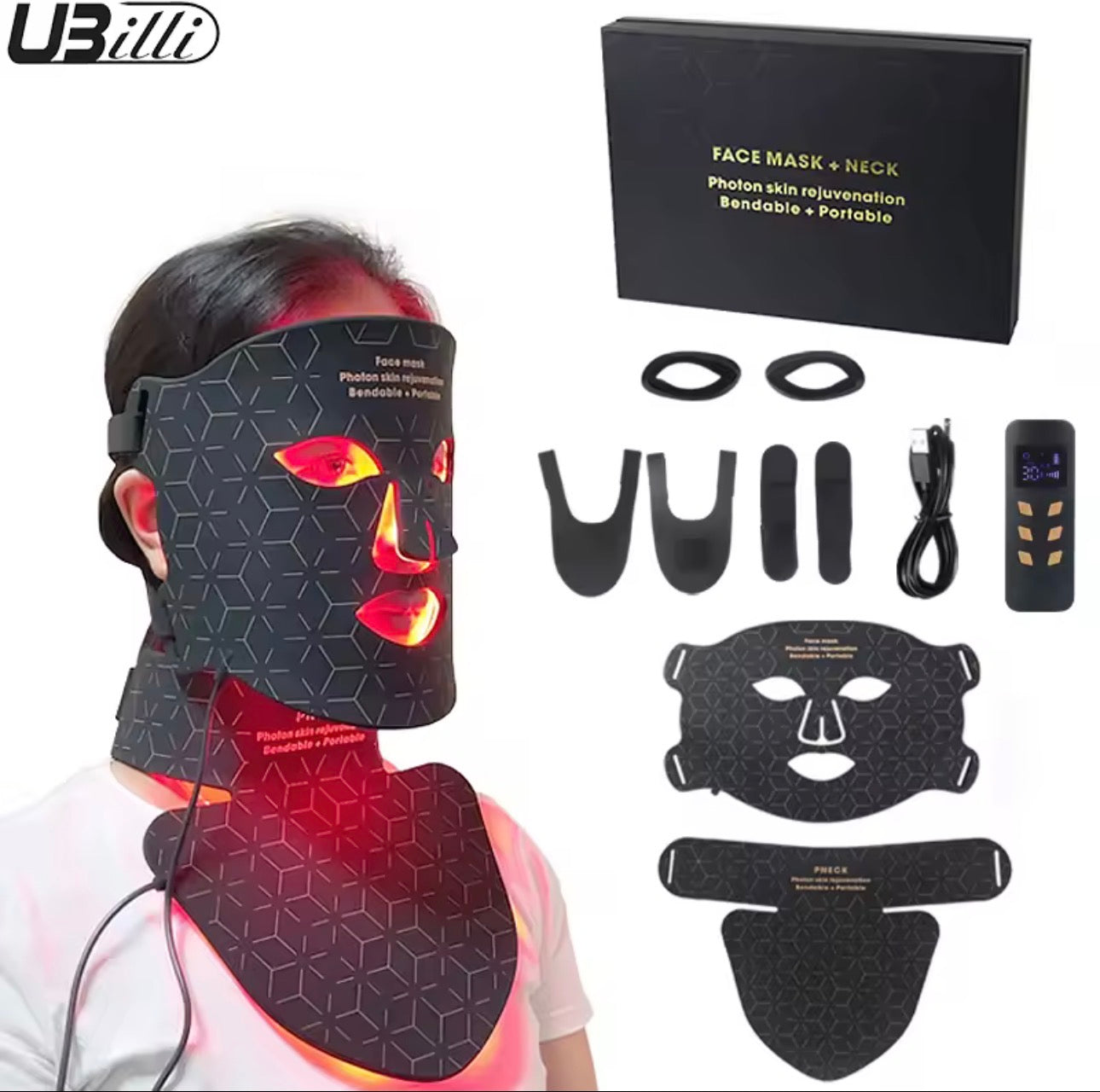 LED Facial And Neck Mask With Red Light Therapy For Home Use
