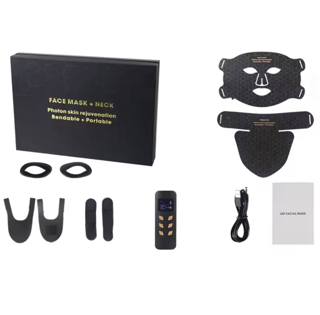 LED Facial And Neck Mask With Red Light Therapy For Home Use