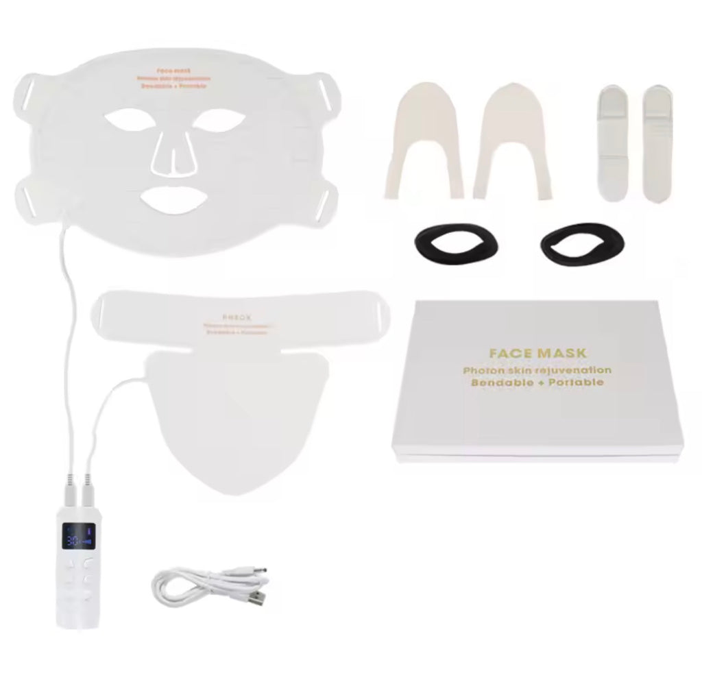 LED Facial And Neck Mask With Red Light Therapy For Home Use