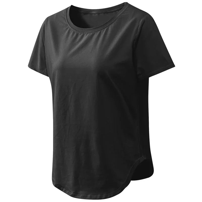 Women's Loose Fit Yoga Top Short Sleeve Gym T-Shirt