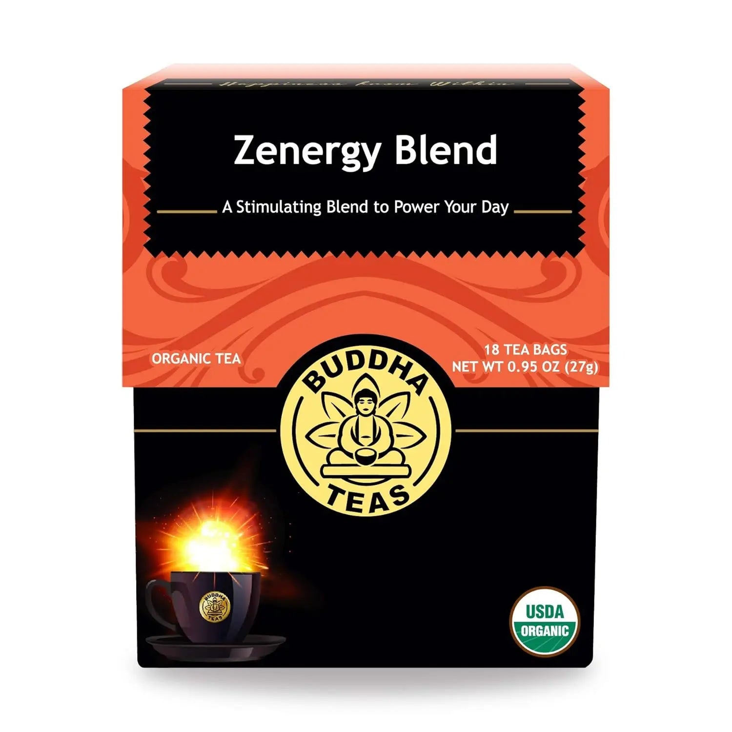 Organic Zenergy Tea, 18 Bags, USDA & OU Certified Tea
