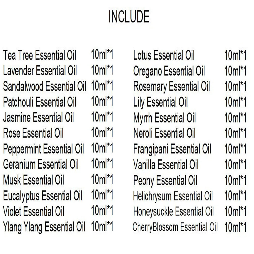 AKARZ 24 Set Essential Oils: Tea Tree, Lavender & More