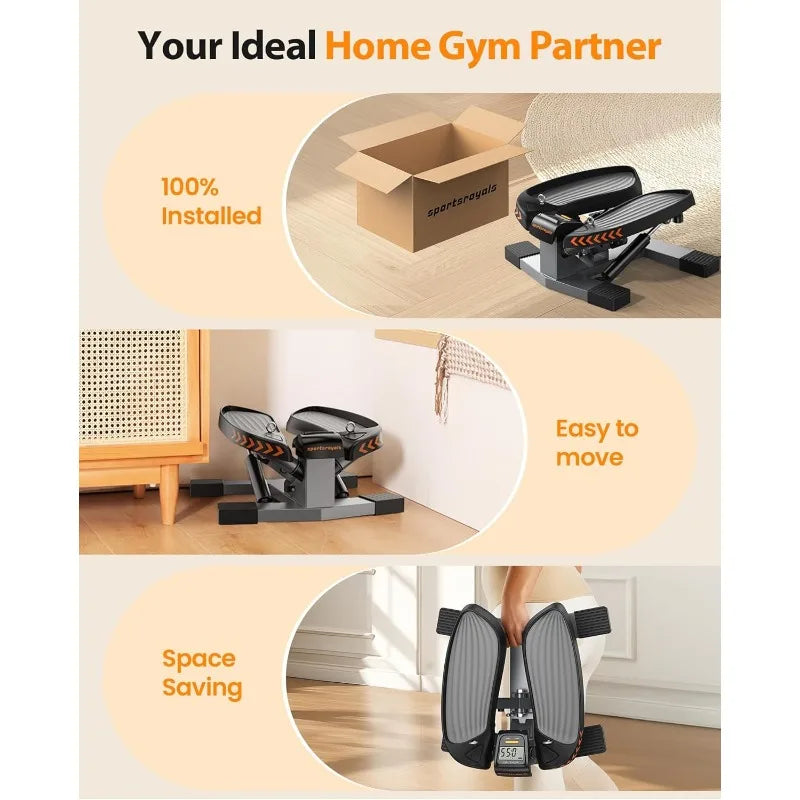 Twist Stair Stepper with Resistance Bands, 330lbs Capacity