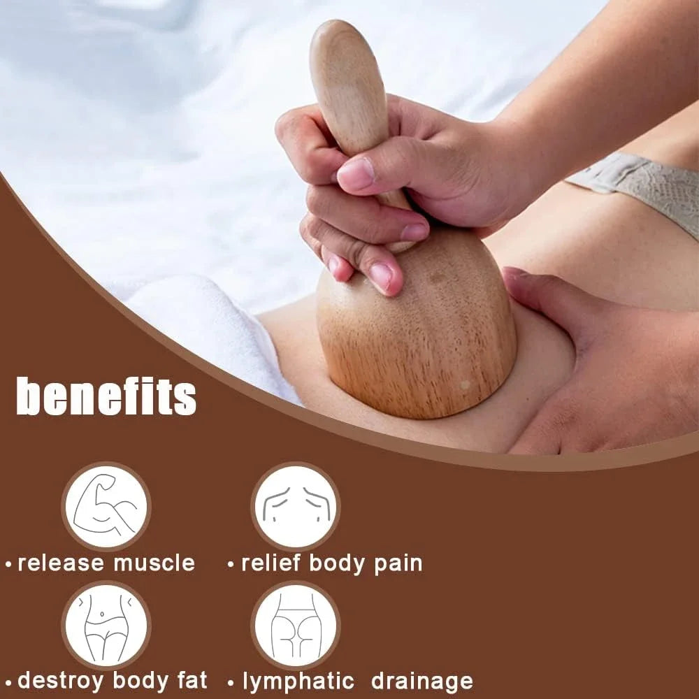 Wooden Therapy Cup & Roller – Body Shaping & Cellulite Care