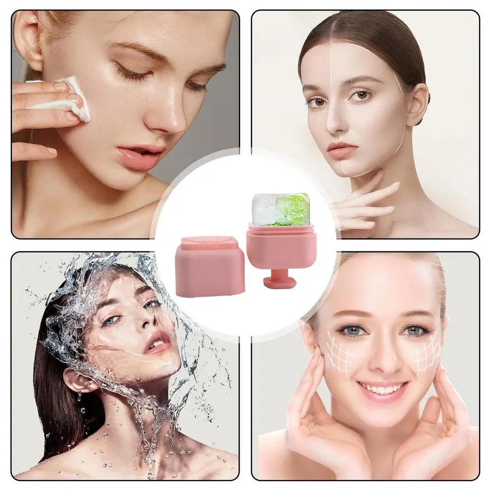 Facial Ice Roller - Leak-Proof, Reusable & Massage Grid
