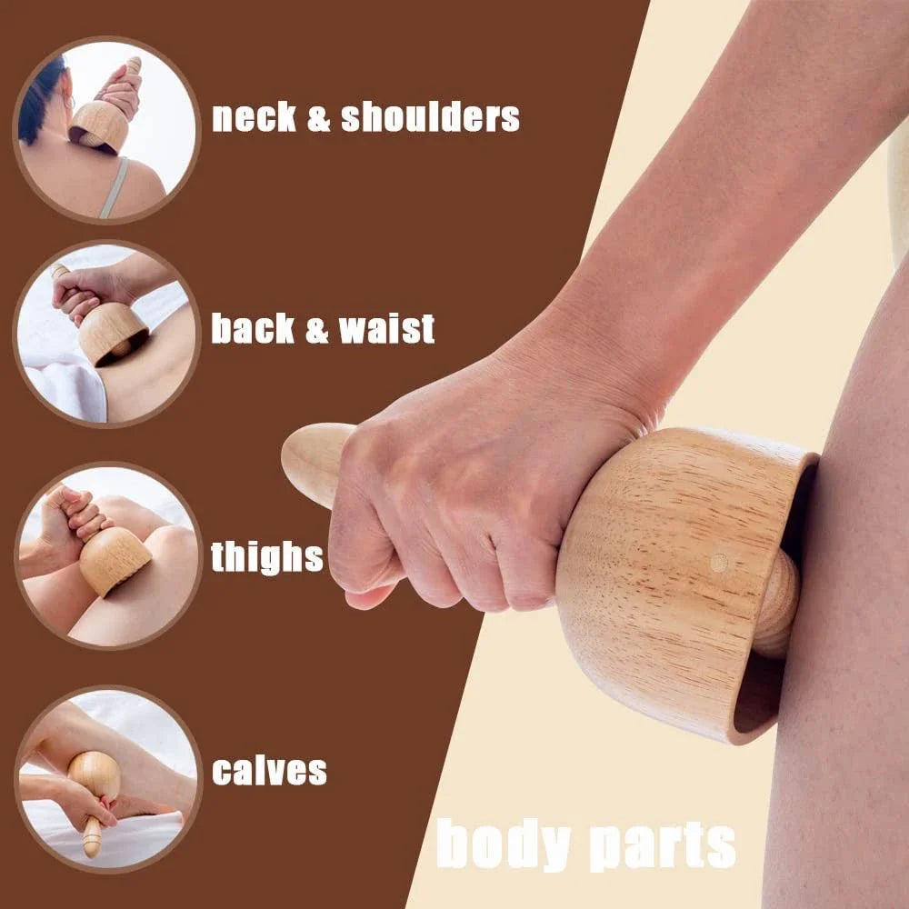 Wooden Therapy Cup & Roller – Body Shaping & Cellulite Care