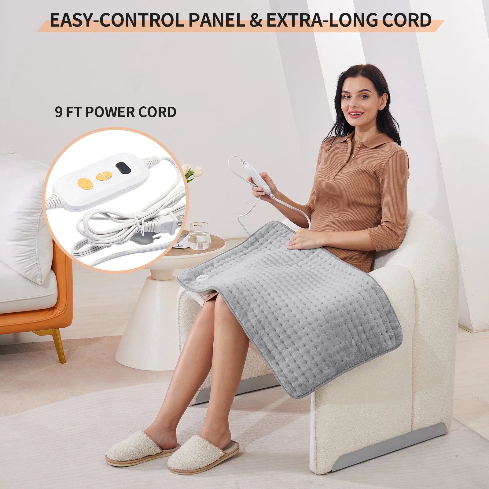 33"x17" Portable Heating Pad, Ultra Soft with 6 Settings