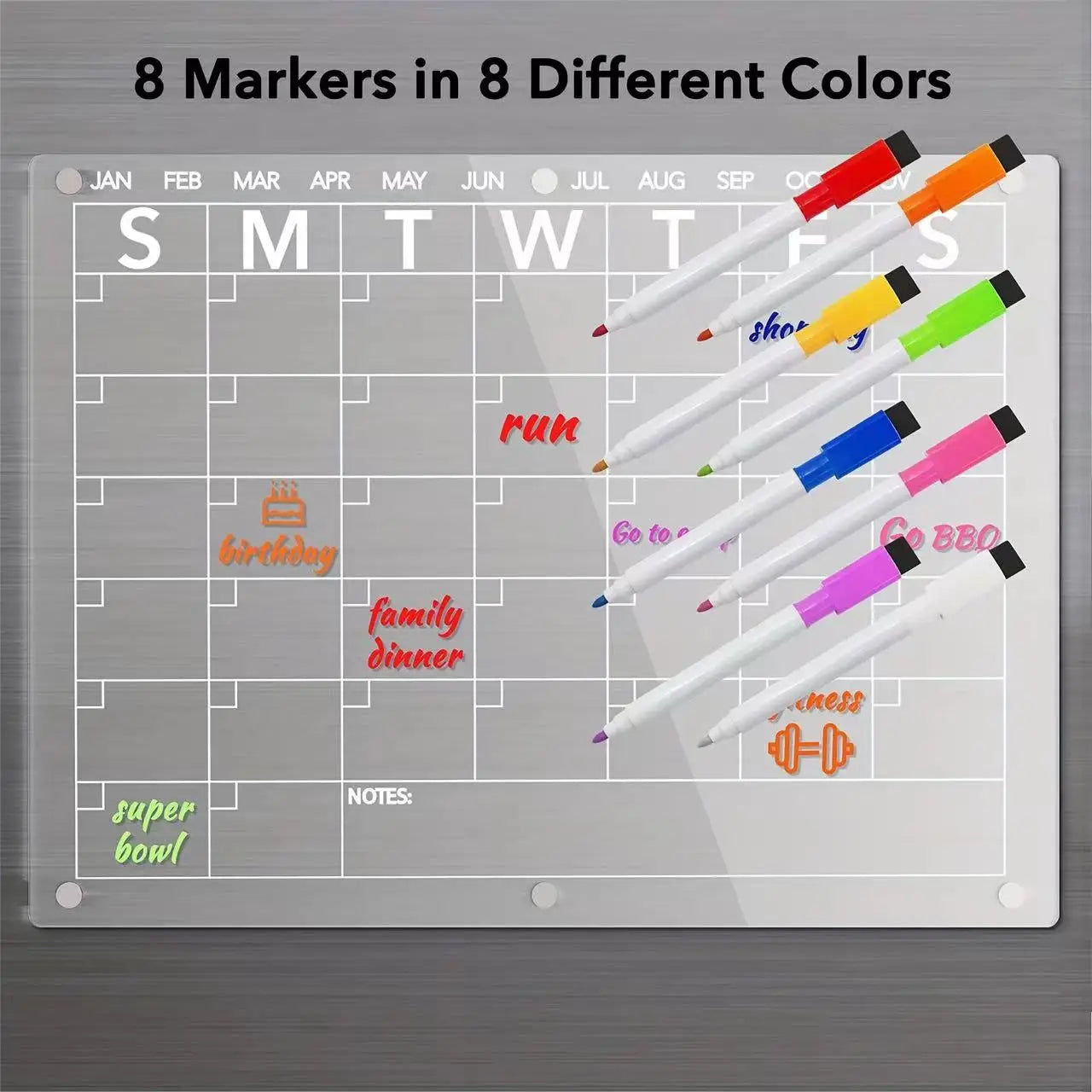 Magnetic Dry Erase Calendar for Fridge - Monthly & Weekly Planner