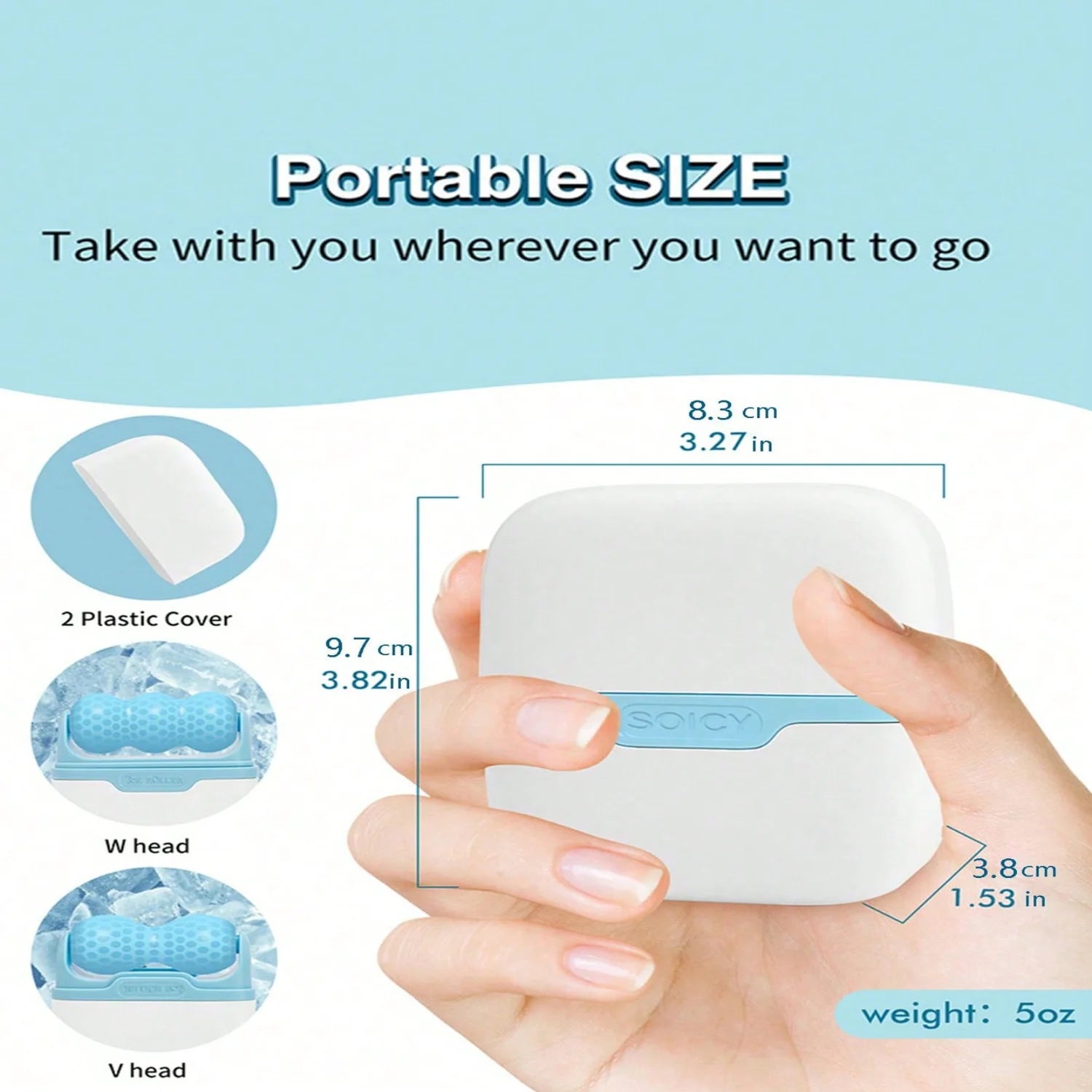 S30 Double Roller Facial Ice Compress - Mini Beauty Device, Leak-Proof Reusable Design, Reduces Puffiness & Tightens Pores, Gentle Massage Tool - Daily
