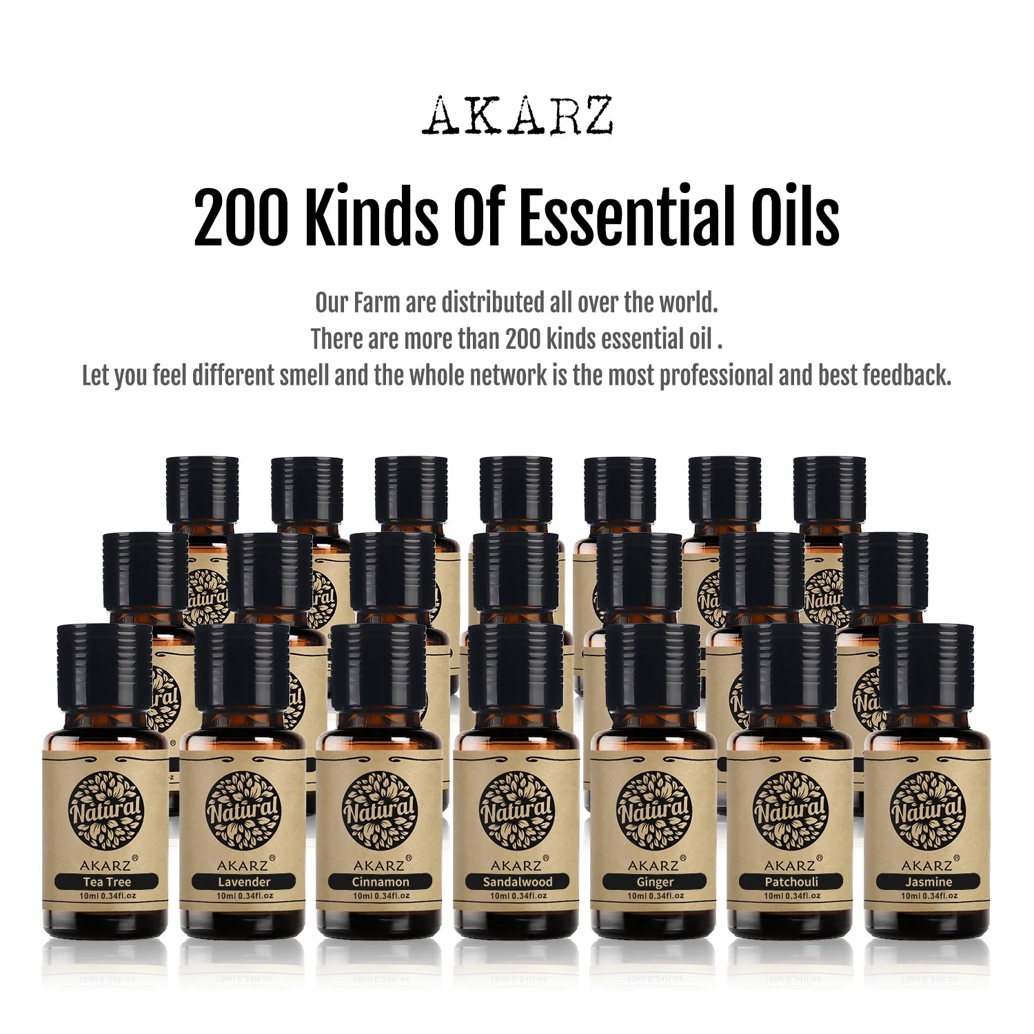 AKARZ 24 Set Essential Oils: Tea Tree, Lavender & More