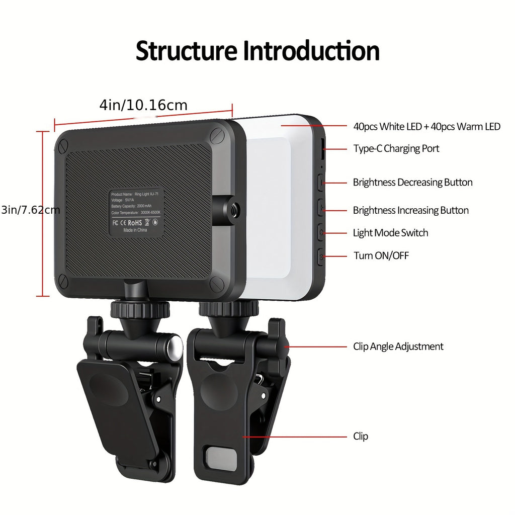 RadiantGlow Clip-On Selfie Light for Perfect Lighting Setup