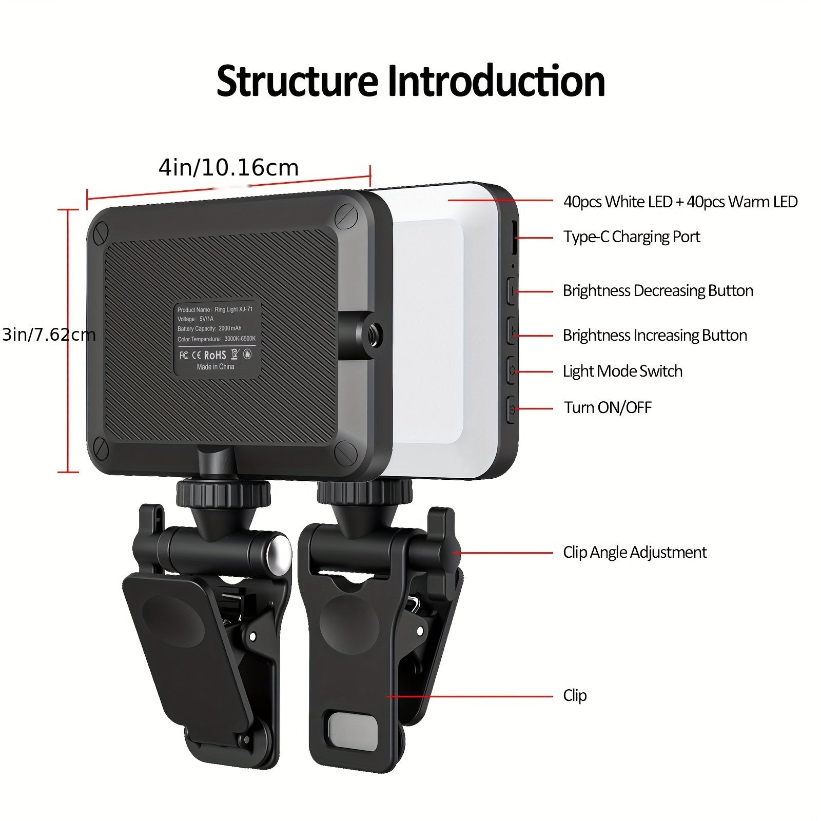 RadiantGlow Clip-On Selfie Light for Perfect Lighting Setup