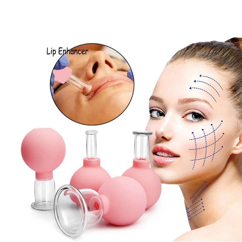 4pcs Glass Silicone Cupping Set - Muscle & Joint Pain Relief