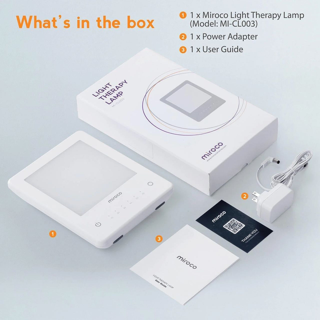 10,000 Lux UV-Free Light Therapy Lamp with Timer & Dimmer