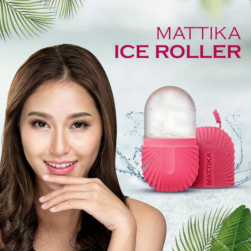 Pink Ice Roller for Face & Eyes, Gua Sha Massage & Skincare