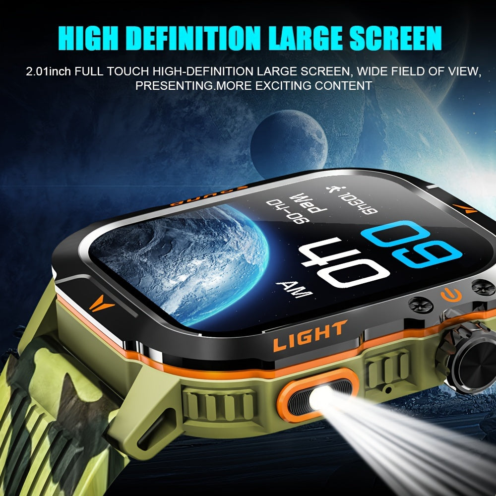 Tactical Smart Watch – Calls, Compass, Fitness & LED Light