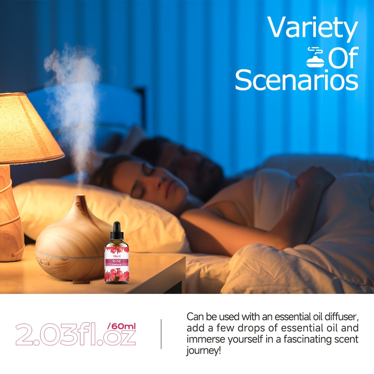 60ml Rose Essential Oil for Massage, Bath & Skincare