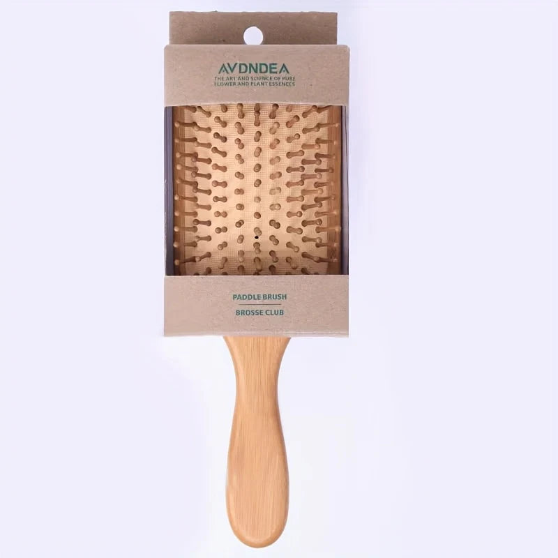 Bamboo Massage Brush – Gentle Detangle and Style Tool