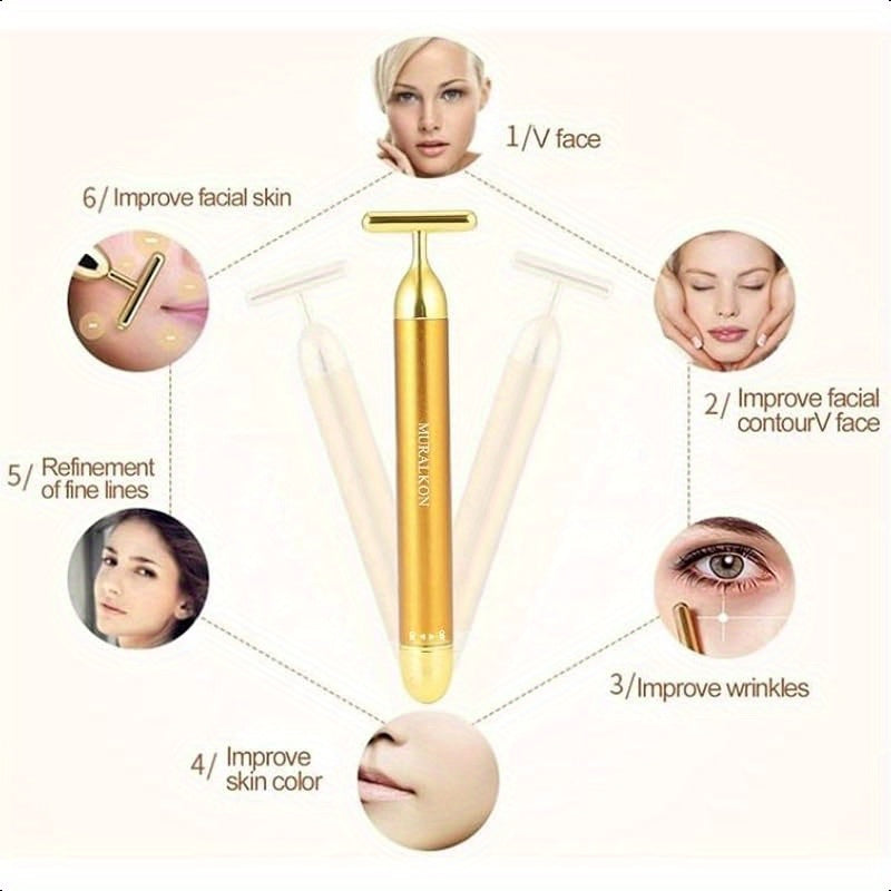 Murakon 24K Gold Plated T-Shape Facial Massage Tool