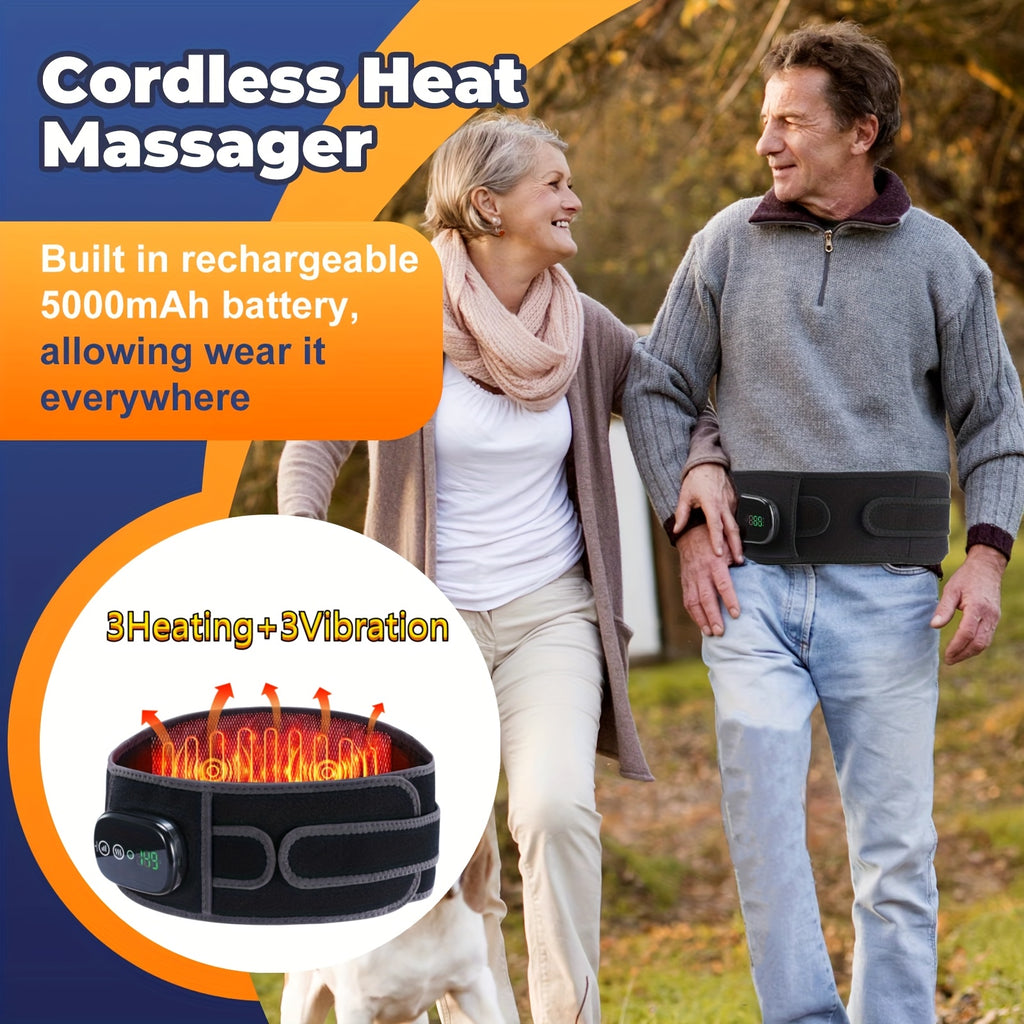 Cordless Heating Massager Wrap - Rechargeable, Back Support