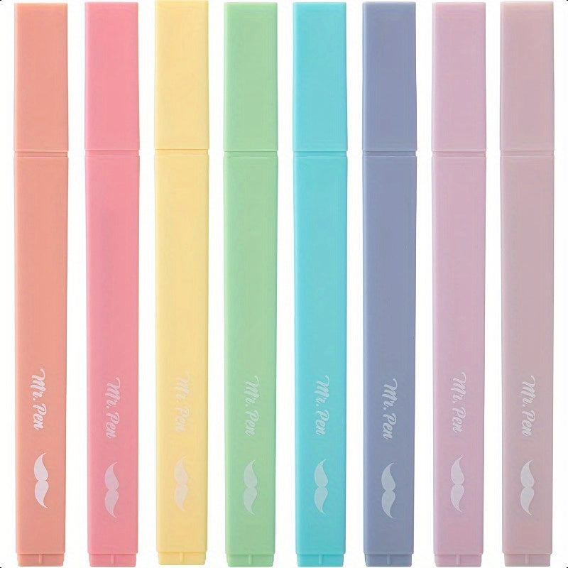 Mr. Pen Aesthetic Pastel Highlighters Set - 12 Chisel Tip, No Bleed