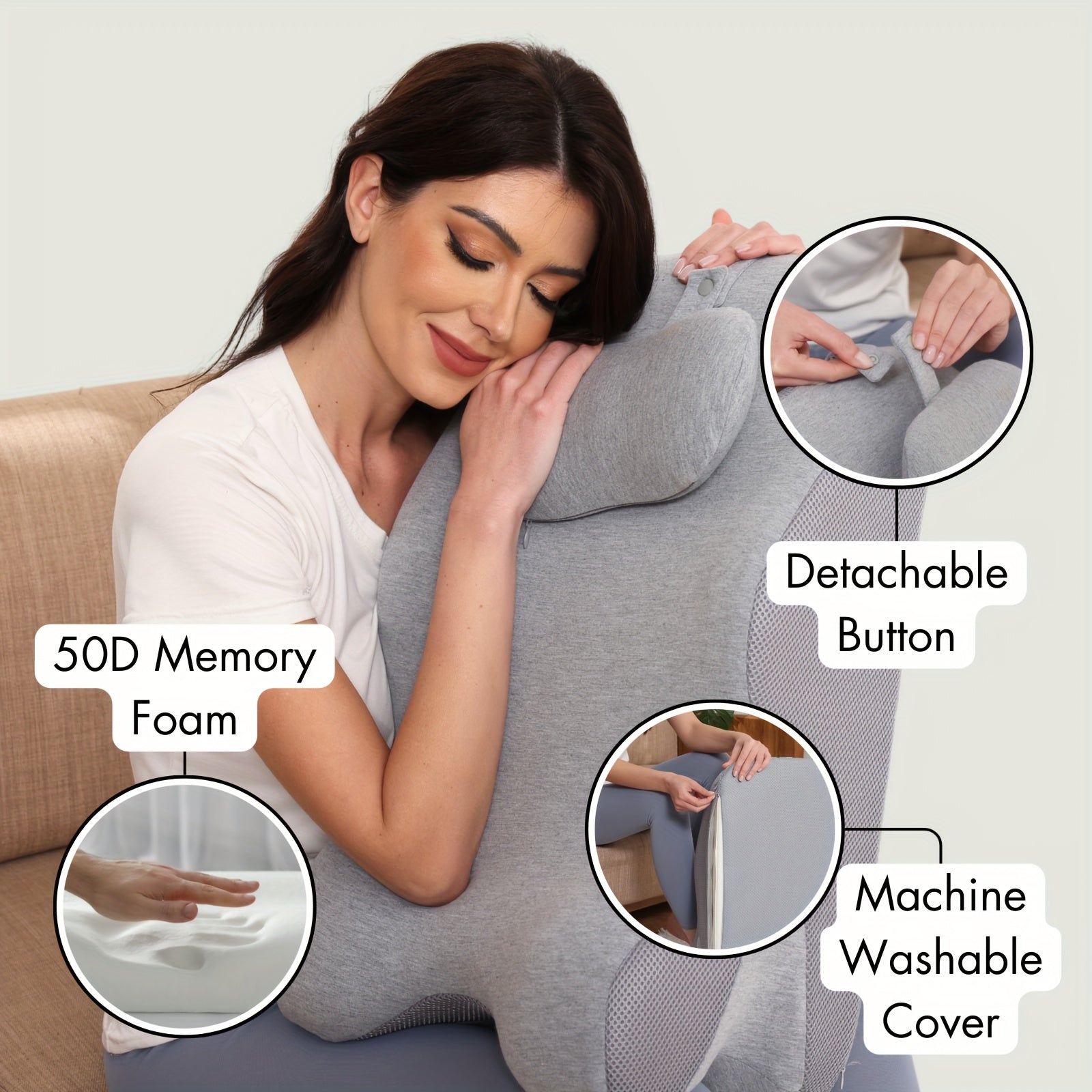 Supportive Wedge Pillow for Back, Neck, Leg & Acid Reflux