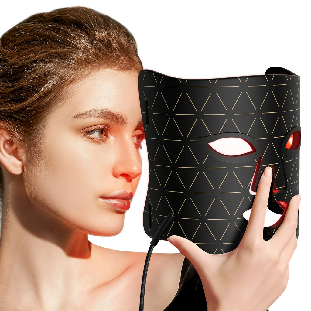 LED Facial And Neck Mask With Red Light Therapy For Home Use