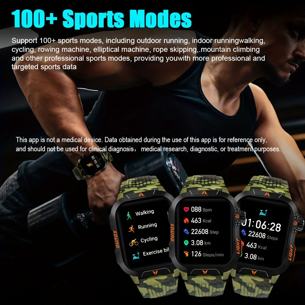 Tactical Smart Watch – Calls, Compass, Fitness & LED Light