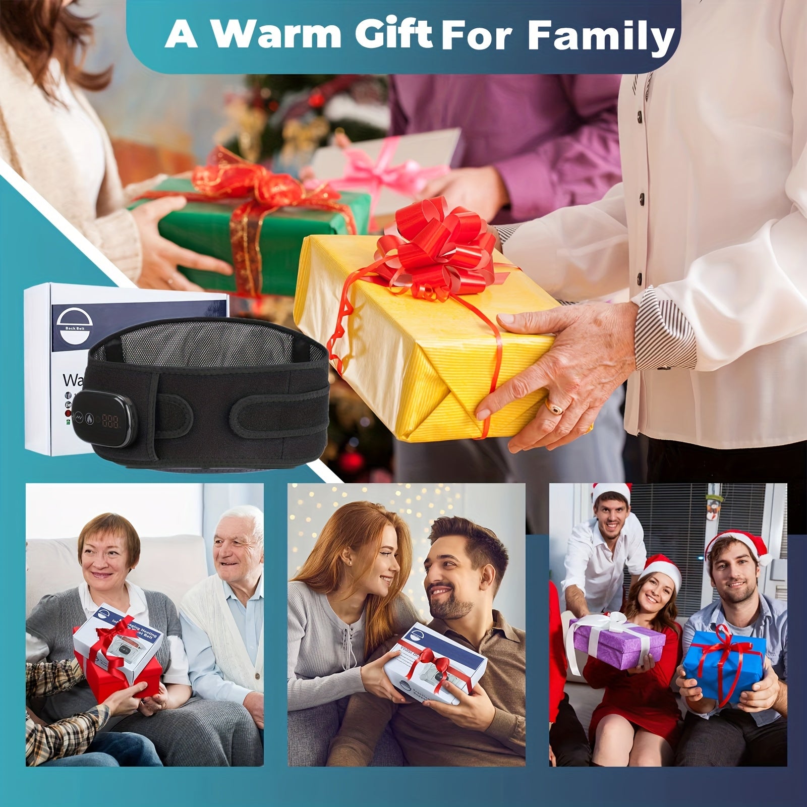 Cordless Heating Massager Wrap - Rechargeable, Back Support