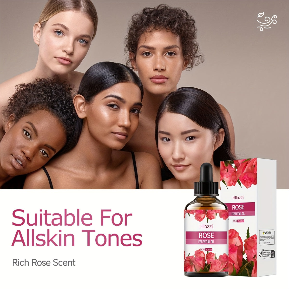 60ml Rose Essential Oil for Massage, Bath & Skincare