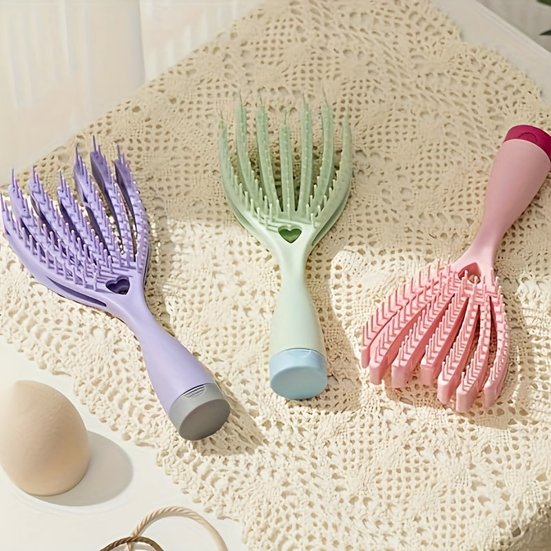 Scalp Massage Comb Brush – Soft Portable No-Knot Detangler