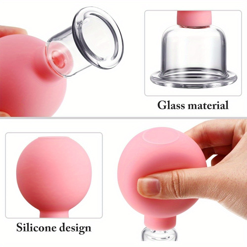 4pcs Glass Silicone Cupping Set - Muscle & Joint Pain Relief