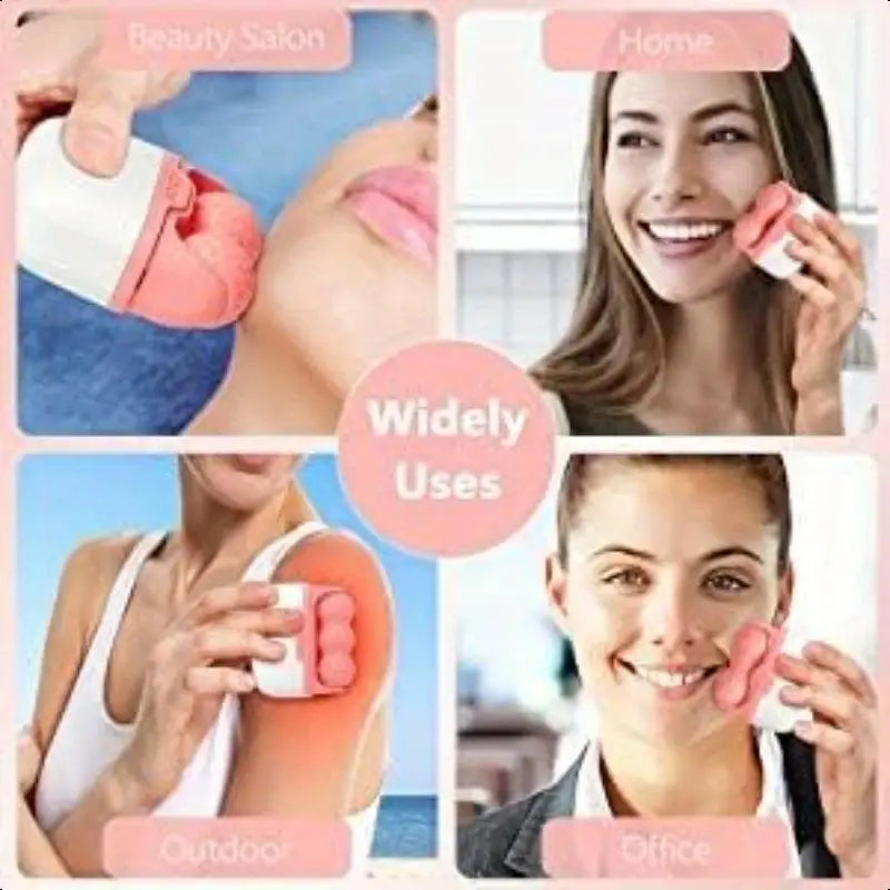 S30 Double Roller Facial Ice Compress - Mini Beauty Device, Leak-Proof Reusable Design, Reduces Puffiness & Tightens Pores, Gentle Massage Tool - Daily