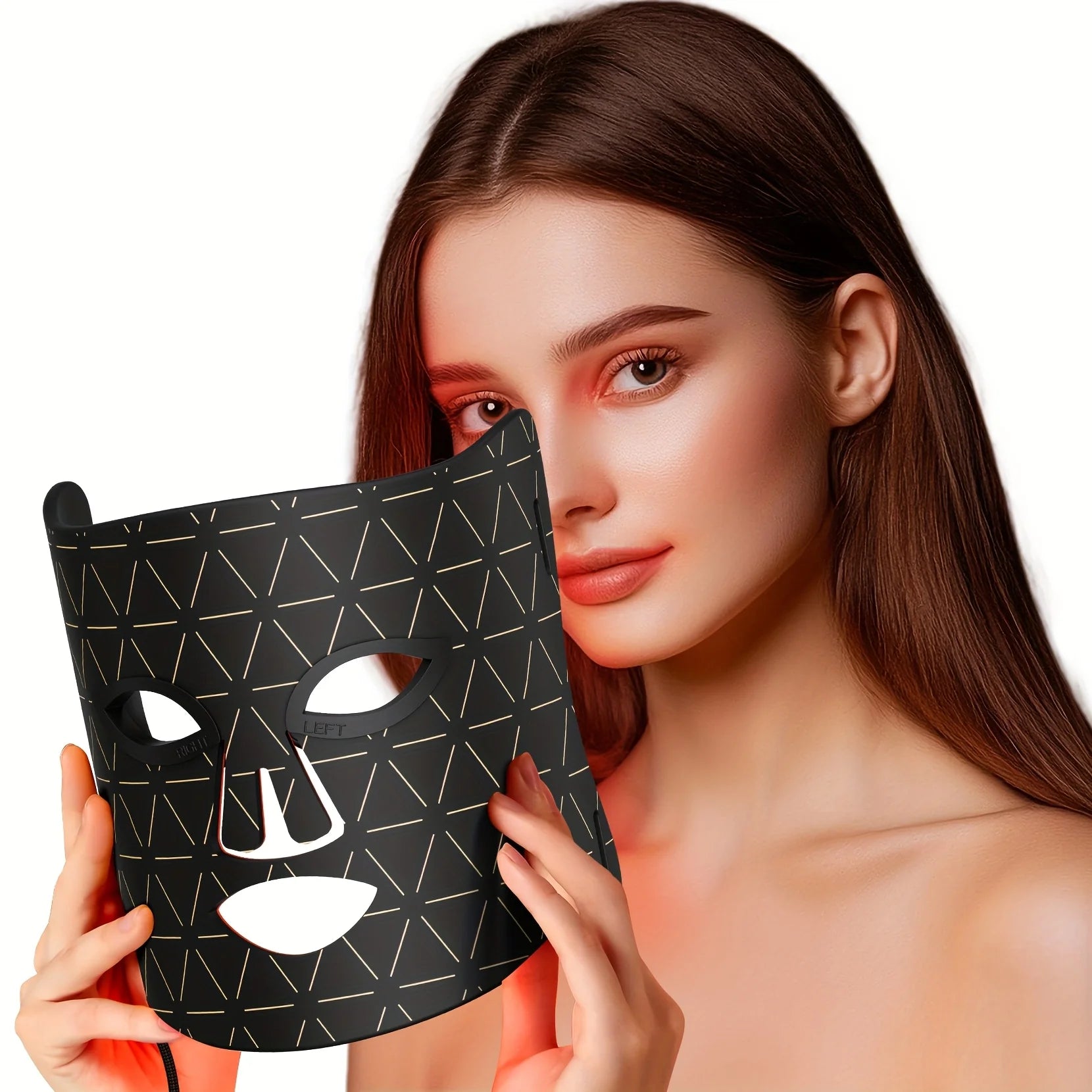 LED Facial And Neck Mask With Red Light Therapy For Home Use